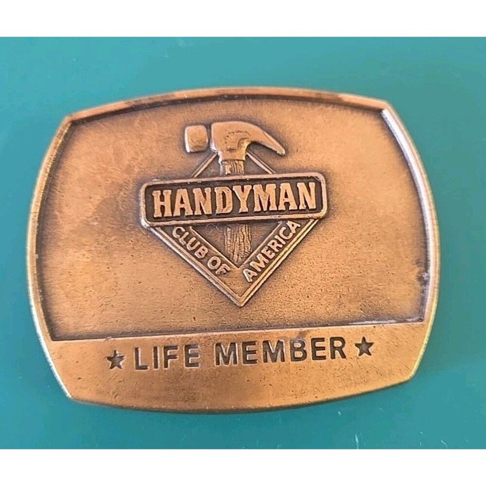 Vintage Brass Handyman Belt Buckle 1996 Club Of America Life Member